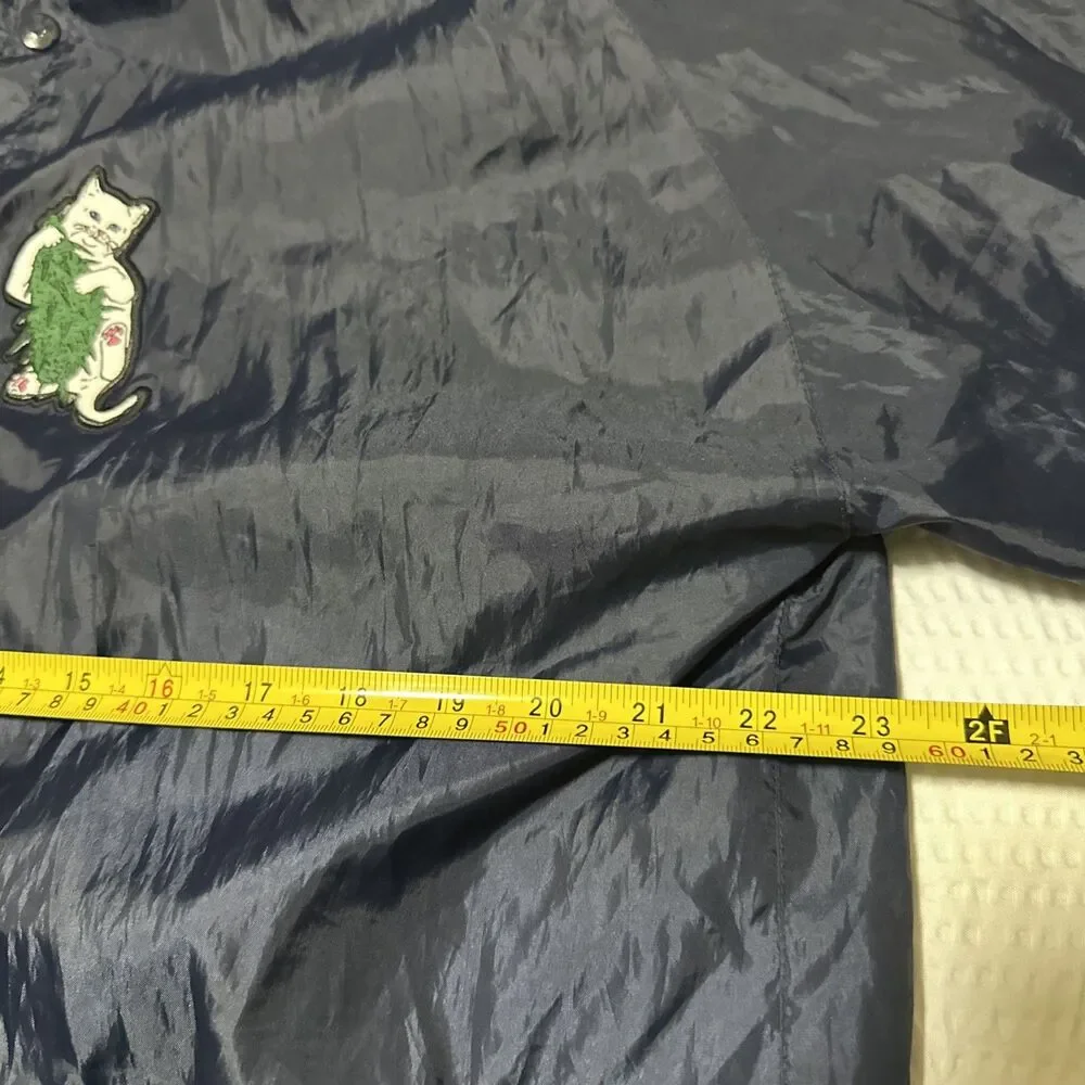 Ripndip Windbreaker Snap Button Jacket.  Happy Cat Nip XL Blue